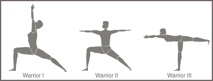 warrior1.2.3 yoga warrior 1 poses 2 3